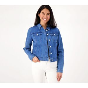 Studio Park Women's Plus Sz Jacket 1X x Kerstin Lindquist Denim Blue A598365